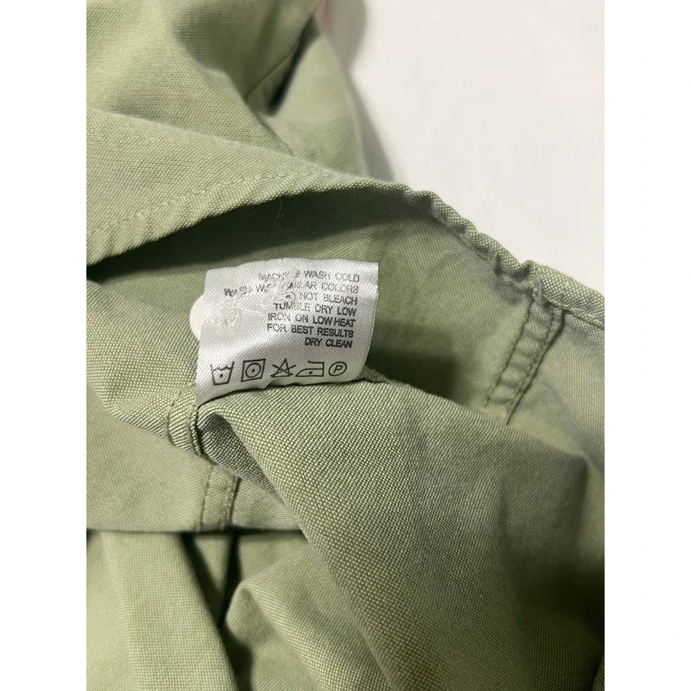 Oxford Mens Luxury Collection Sage Green Button Down Shirt XL Long Sleeve Olive
